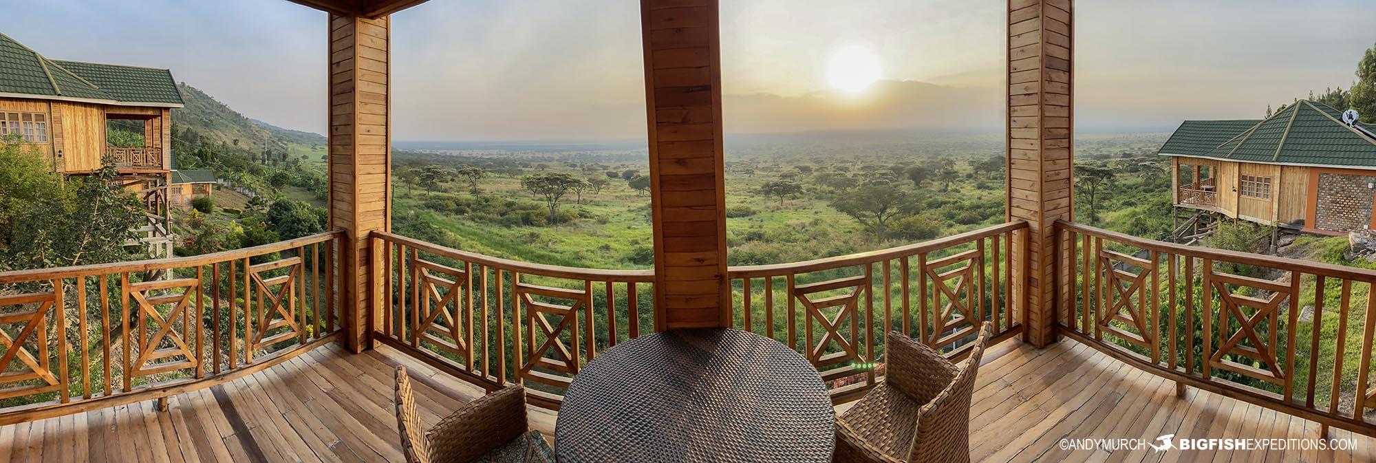 Beautiful Parkview Lodge at Queen Elizabeth National Park in Uganda.